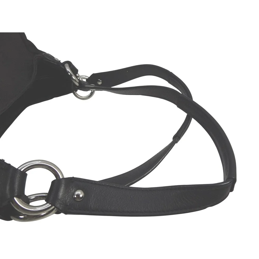 Coach Campbell Signature Hobo‎ Shoulder Bag in Black Metallic Black Leather Trim